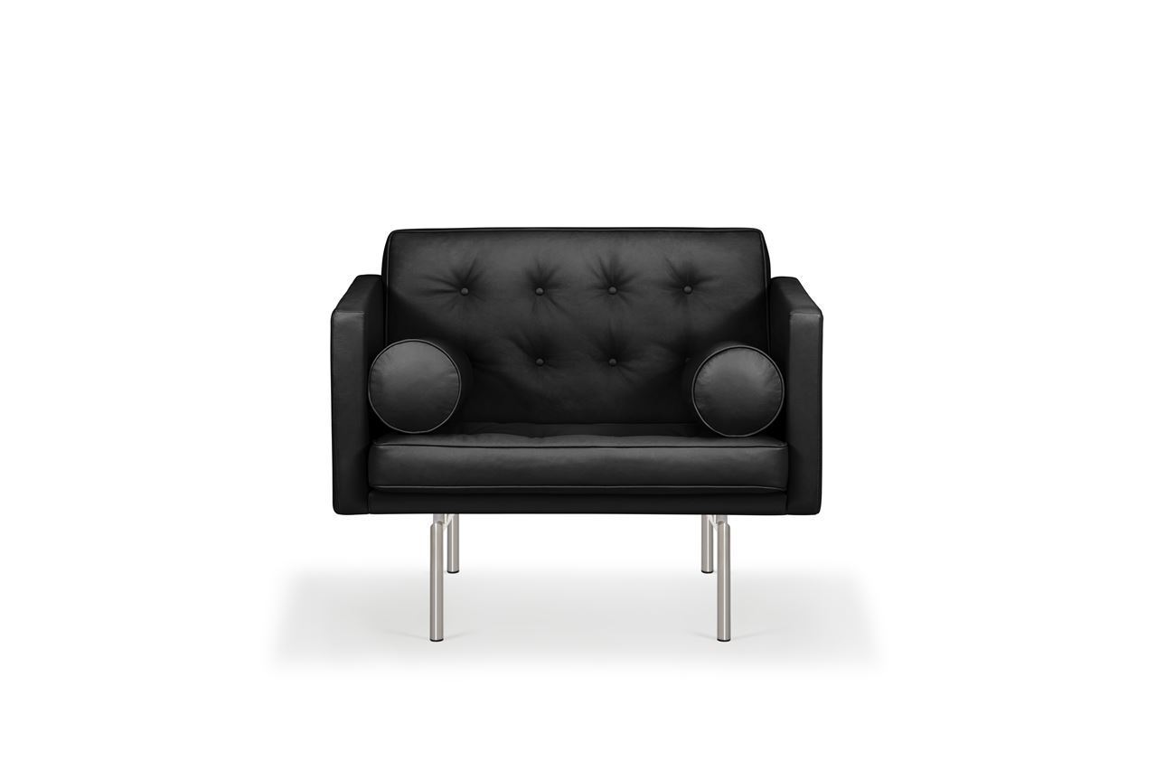 Billede af DUX Ritzy Lænestol SH: 42 cm - Chrome/Naturale Schwartz