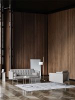 Billede af DUX Ritzy Lænestol SH: 42 cm - Chrome/Naturale Schwartz