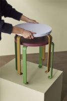 Billede af Hübsch Smile Stool H: 46,5 cm - Burgundy/Green  OUTLET