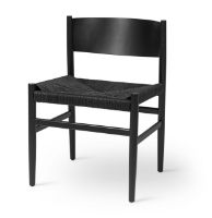 Billede af Mater Nestor Sidechair SH: 44 cm - Black Beech/Black Paper Cord Seat 