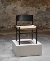 Billede af Mater Nestor Sidechair SH: 44 cm - Black Beech/Natural Paper Cord Seat 