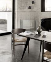 Billede af Mater Nestor Sidechair Armrest SH: 44 cm - Black Beech/Natural Paper Cord Seat 