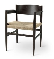 Billede af Mater Nestor Sidechair Armrest SH: 44 cm - Sirka Grey Beech/Natural Paper Cord Seat 