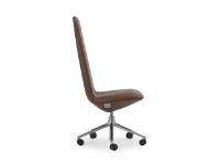 Billede af Normann Copenhagen Off Chair Høj m. Hjul H: 124,8 cm - Aluminium/Ultra Leather Cognac