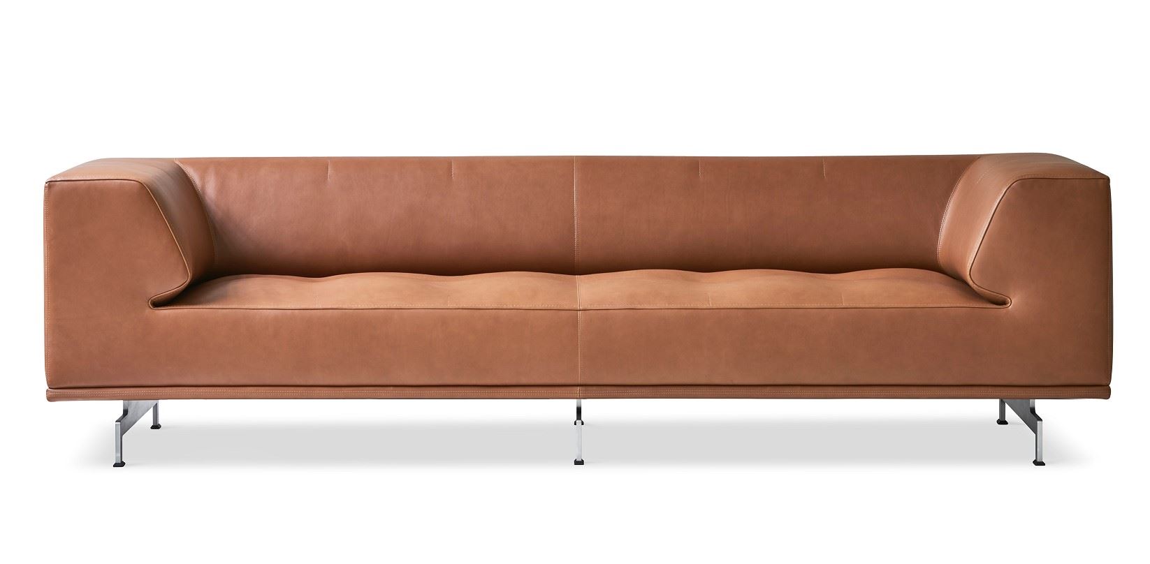 Billede af Fredericia Furniture 4511 Delphi 3. Pers Sofa L: 240 cm - Cognac 370/Børstet Alu