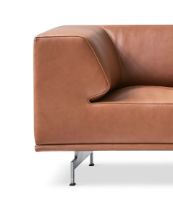 Billede af Fredericia Furniture 4511 Delphi 3. Pers Sofa L: 240 cm - Cognac 370/Børstet Alu