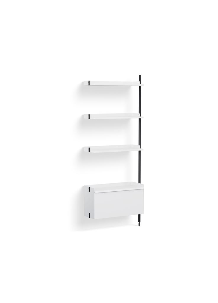 Billede af HAY Pier System 130 Add-On 80x209 cm - PS White Steel/Black Anodised Profiles