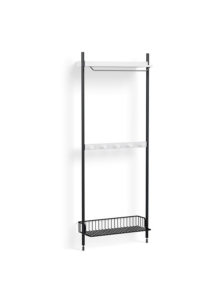 Billede af HAY Pier System 1041 1 Column 82x209 cm - PS White Steel/Black Anodised Profiles/Anthracite Wire Shelf