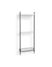 Billede af HAY Pier System 1041 1 Column 82x209 cm - PS White Steel/Black Anodised Profiles/Chromed Wire Shelf