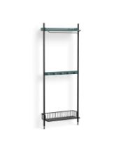 Billede af HAY Pier System 1041 1 Column 82x209 cm - PS Blue Steel/Black Anodised Profiles/Anthracite Wire Shelf

