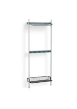 Billede af HAY Pier System 1041 1 Column 82x209 cm - PS Blue Steel/Clear Anodised Profiles/Anthracite Wire Shelf