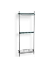 Billede af HAY Pier System 1041 1 Column 82x209 cm - PS Blue Steel/Black Anodised Profiles/Chromed Wire Shelf