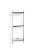 Billede af HAY Pier System 1041 1 Column 82x209 cm - PS Blue Steel/Clear Anodised Profiles/Chromed Wire Shelf