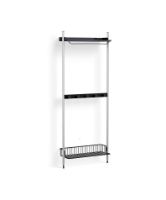 Billede af HAY Pier System 1041 1 Column 82x209 cm - PS Black Steel/Clear Anodised Profiles/Anthracite Wire Shelf