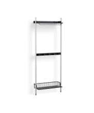 Billede af HAY Pier System 1041 1 Column 82x209 cm - PS Black Steel/Clear Anodised Profiles/Anthracite Wire Shelf