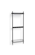 Billede af HAY Pier System 1041 1 Column 82x209 cm - PS Black Steel/Black Anodised Profiles/Chromed Wire Shelf
