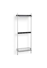 Billede af HAY Pier System 1041 1 Column 82x209 cm - PS Black Steel/Clear Anodised Profiles/Chromed Wire Shelf