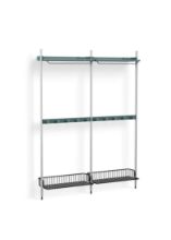 Billede af HAY Pier System 1042 2 Columns 162x209 cm - PS Blue Steel/Clear Anodised Profiles/Anthracite Wire Shelf