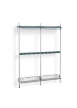 Billede af HAY Pier System 1042 2 Columns 162x209 cm - PS Blue Steel/Clear Anodised Profiles/Chromed Wire Shelf