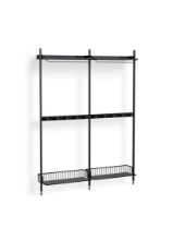 Billede af HAY Pier System 1042 2 Columns 162x209 cm - PS Black Steel/Black Anodised Profiles/Anthracite Wire Shelf