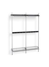 Billede af HAY Pier System 1042 2 Columns 162x209 cm - PS Black Steel/Clear Anodised Profiles/Chromed Wire Shelf