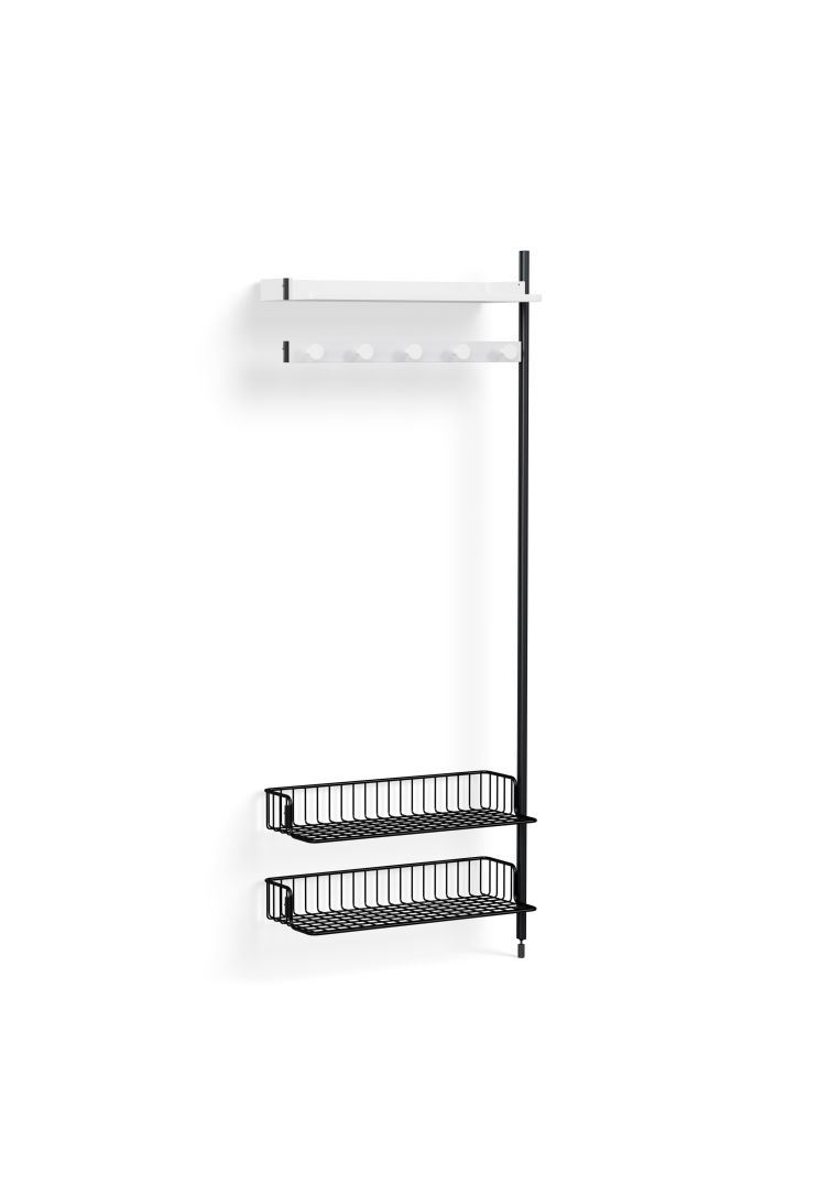 Billede af HAY Pier System 1050 Add-On 80x209 cm - PS White Steel/Black Anodised Profiles/Anthracite Wire Shelf