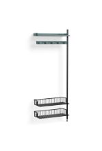 Billede af HAY Pier System 1050 Add-On 80x209 cm - PS Blue Steel/Black Anodised Profiles/Anthracite Wire Shelf