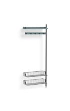 Billede af HAY Pier System 1050 Add-On 80x209 cm - PS Blue Steel/Black Anodised Profiles/Chromed Wire Shelf