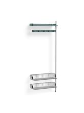 Billede af HAY Pier System 1050 Add-On 80x209 cm - PS Blue Steel/Clear Anodised Profiles/Chromed Wire Shelf