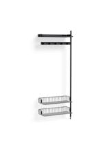 Billede af HAY Pier System 1050 Add-On 80x209 cm - PS Black Steel/Black Anodised Profiles/Chromed Wire Shelf