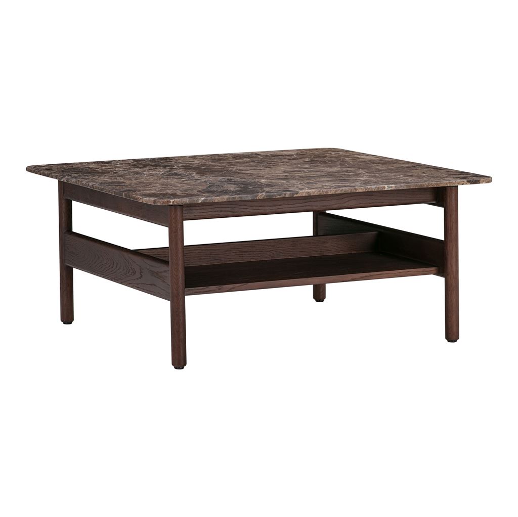 Billede af Wendelbo Collect Coffee Table Small 78x78x35 cm - Brown Oak/Brown Emperador Marble