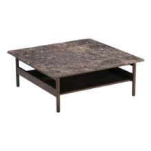Billede af Wendelbo Collect Coffee Table Medium 95x95x35 cm - Brown Oak/Brown Emperador Marble