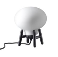 Billede af FDB Møbler U6 Hiti Mini Bordlampe H: 22,2 cm - Sort Eg/Opal Glas  