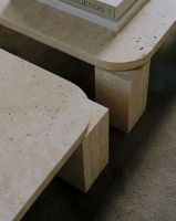 Billede af New Works Atlas Coffee Table 60 x 60 cm - Unfilled Travertine 