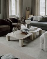 Billede af New Works Atlas Coffee Table 82 x 82 cm - Unfilled Travertine  