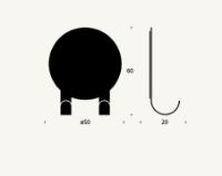 Billede af FROST NOVA2 Bruseskraber krog Ø: 5 cm - Poleret Kobber