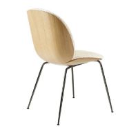 Billede af GUBI Beetle Dining Chair Conic Base SH: 43,5 cm - Antique Brass Base/Walnut Shell/Belsuede