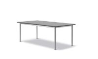 Billede af Fredericia Furniture 6631 Plan Bord 200x100 cm - Sort/Børstet stål 