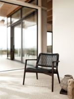 Billede af Vipp 488 Cabin Lounge Chair SH: 37 cm - Dark Oak/Black Leather