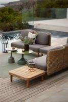 Billede af Cane-line Outdoor Glaze Sofabord Lille Ø: 45 cm - Lava Grey/Black