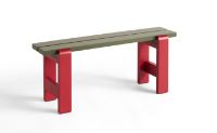 Billede af HAY Weekday Bench Duo B: 111 cm - Olive Benchtop/Wine Red Frame