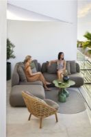 Billede af Cane-line Outdoor Glaze Sofabord Stor Ø: 70 cm - Taupe/Taupe