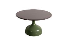 Billede af Cane-line Outdoor Glaze Sofabord Stor Ø: 70 cm - Olive Green/Taupe