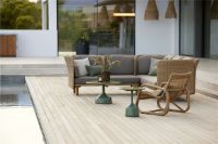 Billede af Cane-line Outdoor Glaze Sofabord Stor Ø: 70 cm - Olive Green/Taupe