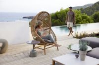 Billede af Cane-line Outdoor Hive Hængestol inkl. Stel og Hynder - Natural Teak/ Taupe