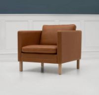 Billede af Mogens Hansen MH2614 Stol L: 81 cm - Frej 15 Læder/Olieret Eg