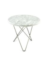 Billede af OX Denmarq MINI O Table Ø: 40 cm - Stainless Steel/White Carrara Marble