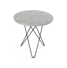 Billede af OX Denmarq MINI O Table Tall Ø: 50 cm - Black Powder Coated Steel/White Carrara Marble