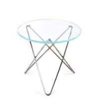 Billede af OX Denmarq MINI O Table Tall Ø: 50 cm - Stainless Steel/Clear Glass