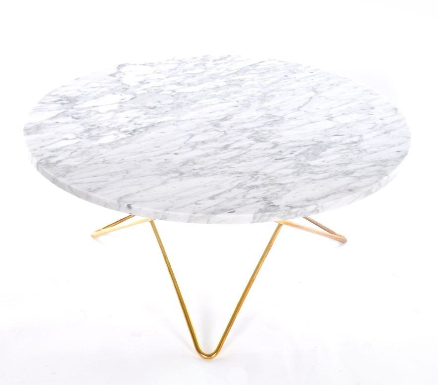 Billede af OX Denmarq O Table Sofabord Ø: 80 cm - Brass/White Carrara Marble